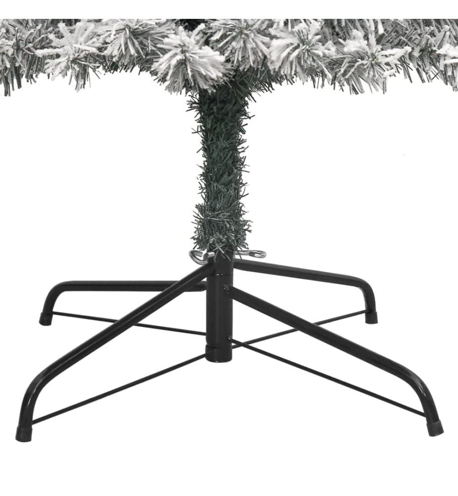 Sapin de Noël mince avec support et flocon de neige 270 cm PVC