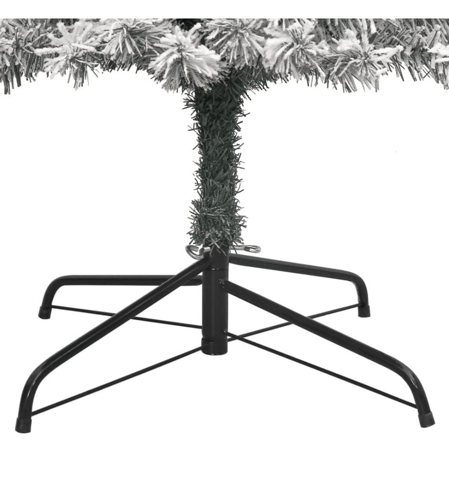 Sapin de Noël mince avec support et flocon de neige 300 cm PVC