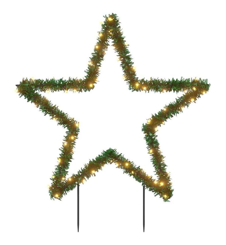 Décoration lumineuse étoile de Noël avec piquets 80 LED 60 cm