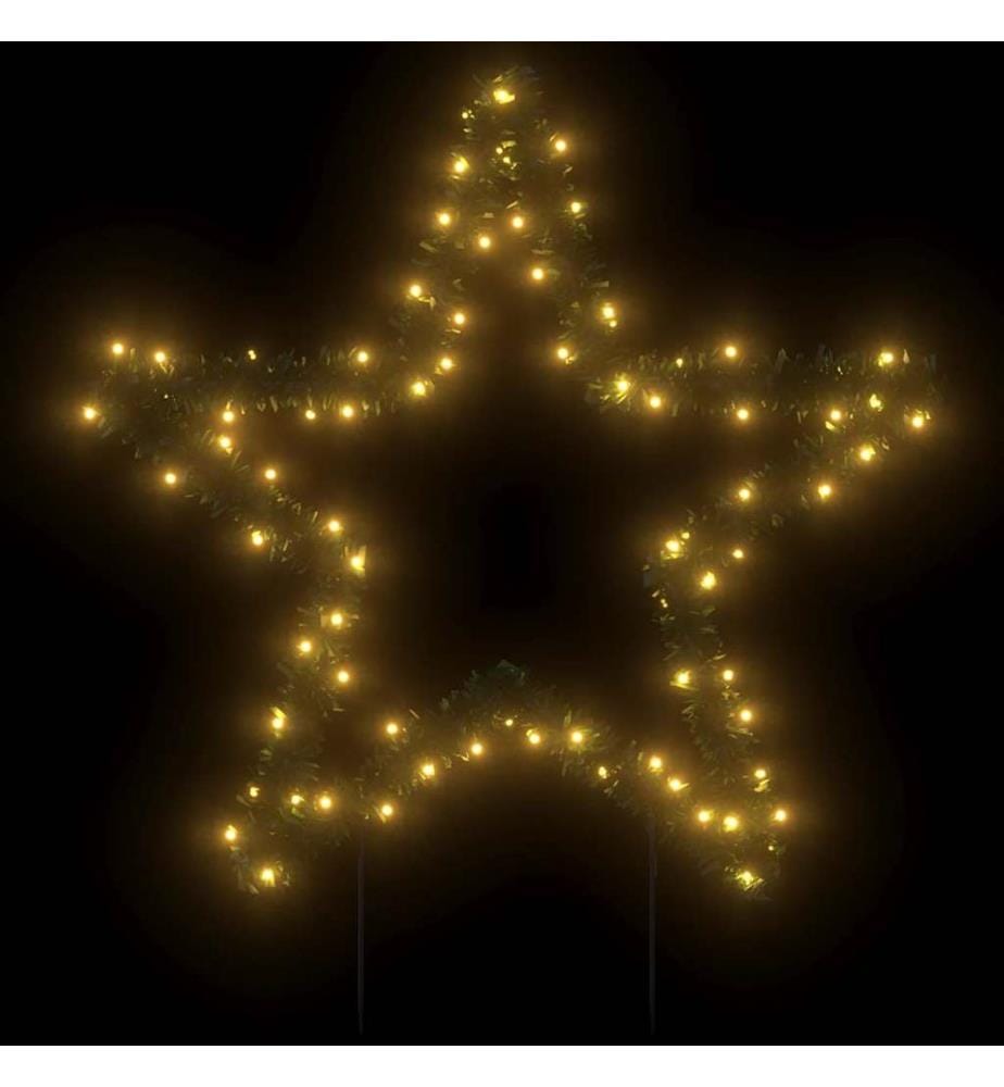Décoration lumineuse étoile de Noël avec piquets 80 LED 60 cm