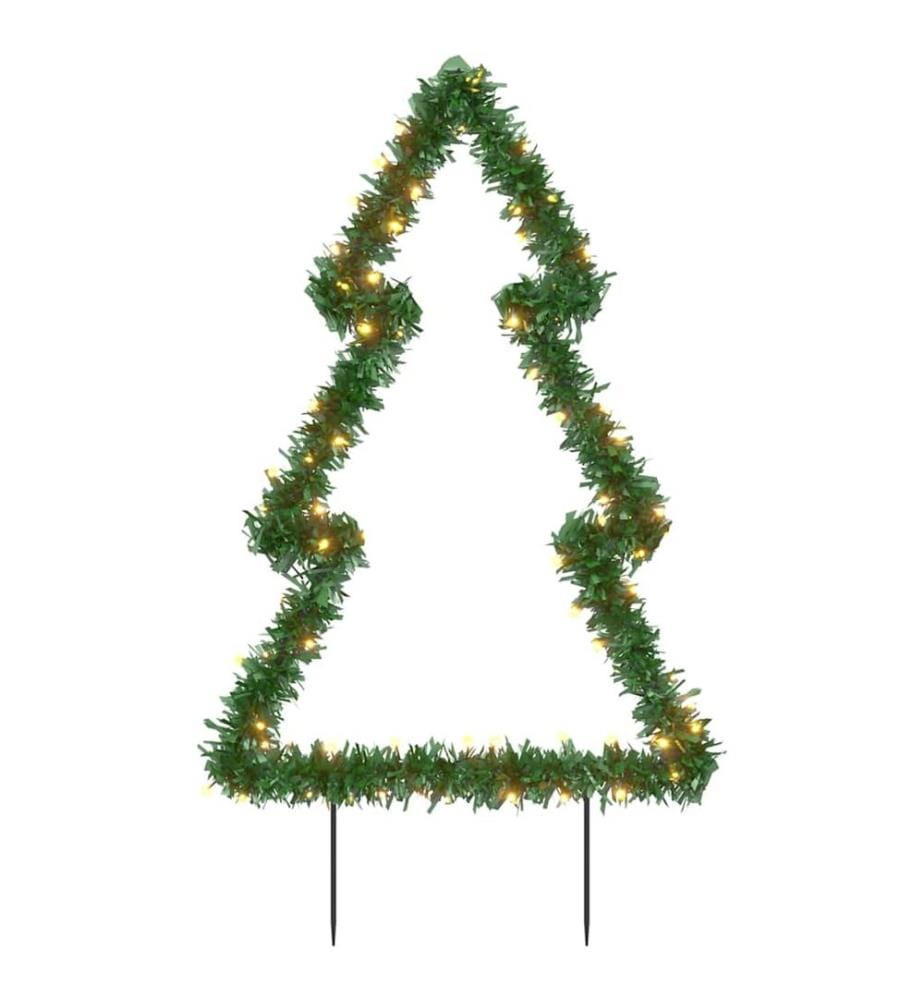 Décoration lumineuse arbre de Noël avec piquets 80 LED 60 cm