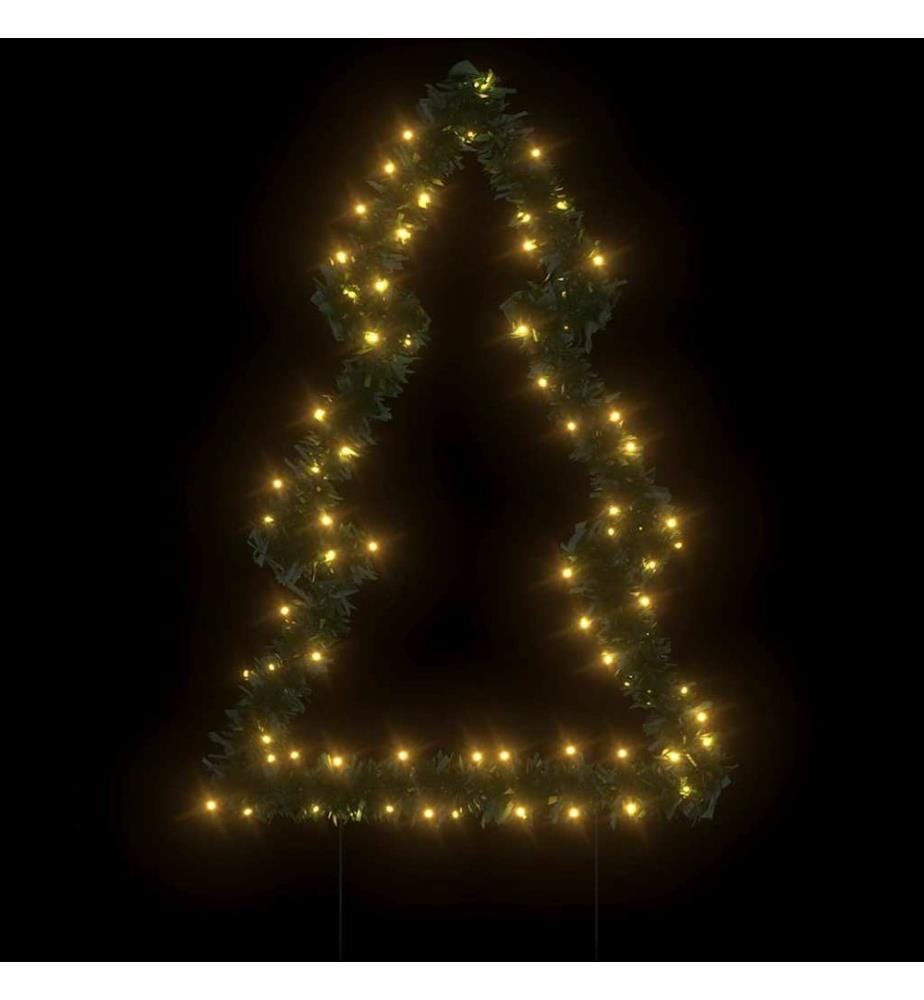 Décoration lumineuse arbre de Noël avec piquets 80 LED 60 cm