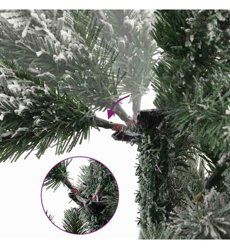 Sapin de Noël artificiel à charnières avec neige floquée 150 cm