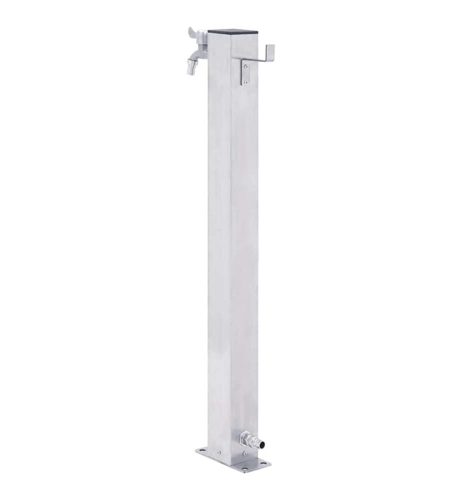 Wassersäule für den Garten 100 cm Edelstahl Quadratisch