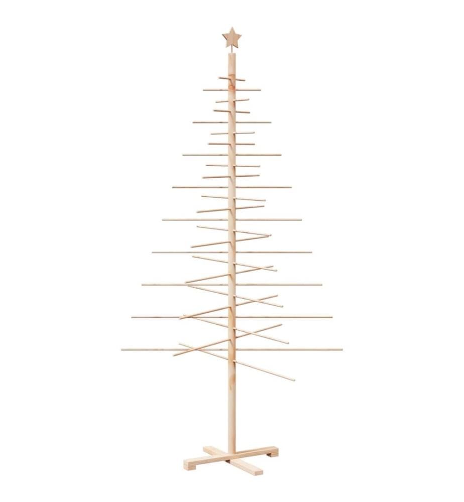 Arbre de Noël en bois pour décoration 210 cm bois massif de pin