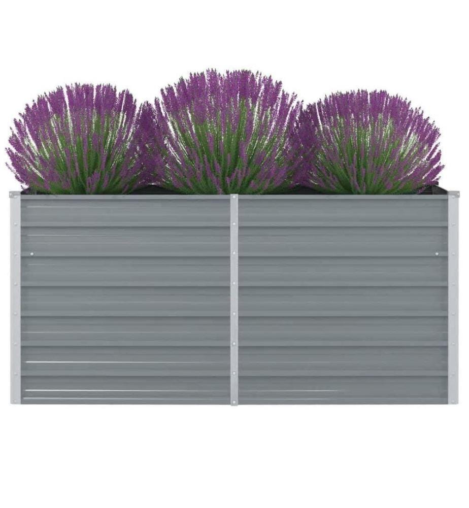 Jardinière 160 x 80 x 77 cm Gris Acier galvanisé