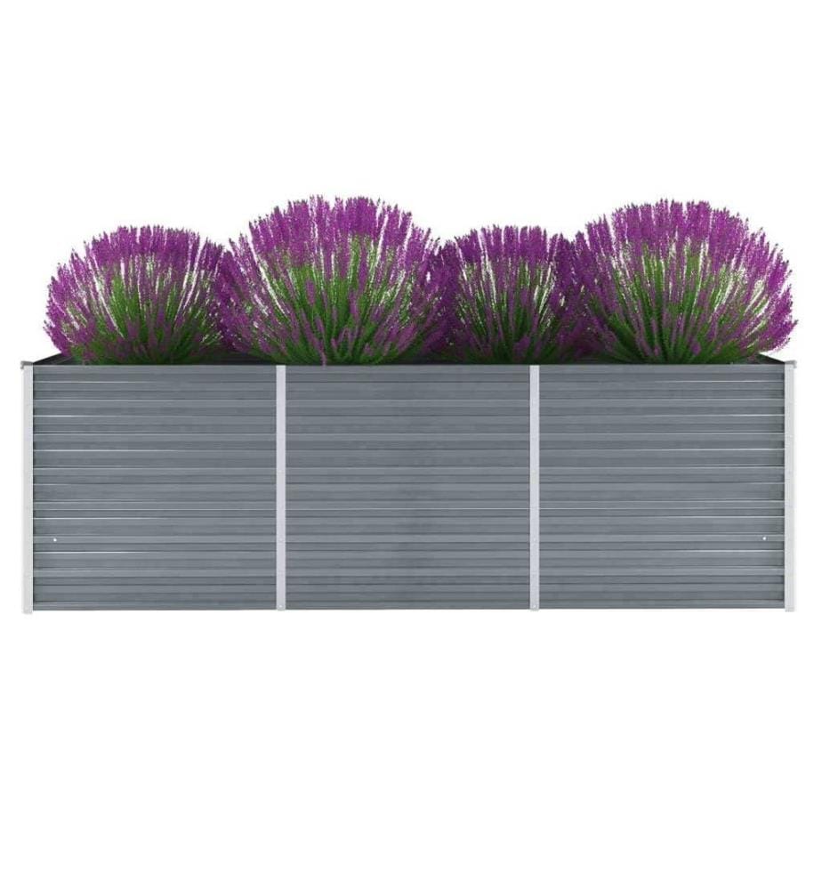 Garten-Hochbeet Verzinkter Stahl 240x80x77 cm Grau