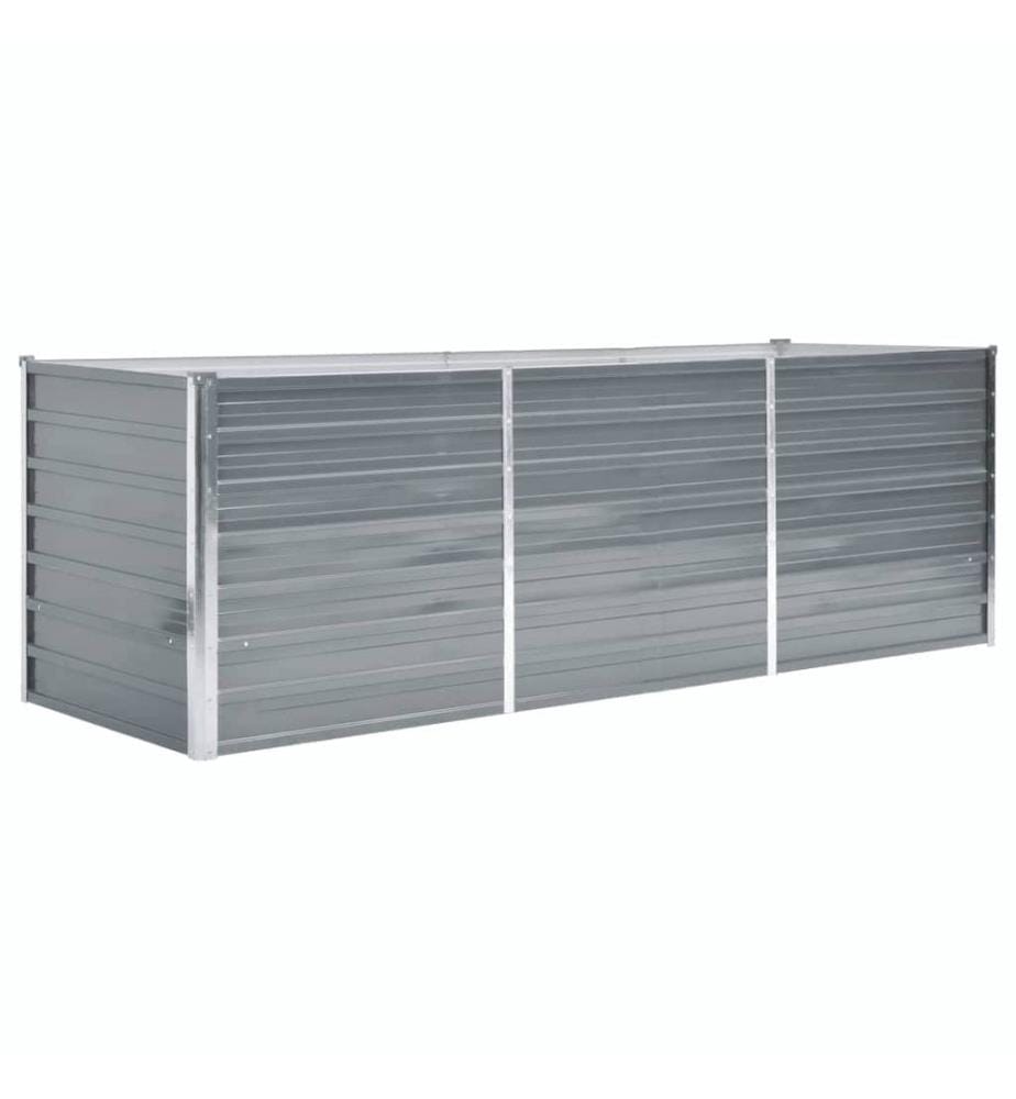 Garten-Hochbeet Verzinkter Stahl 240x80x77 cm Grau