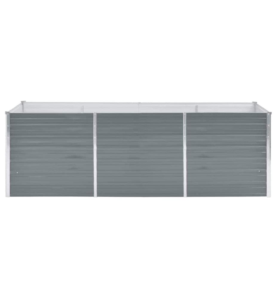 Garten-Hochbeet Verzinkter Stahl 240x80x77 cm Grau