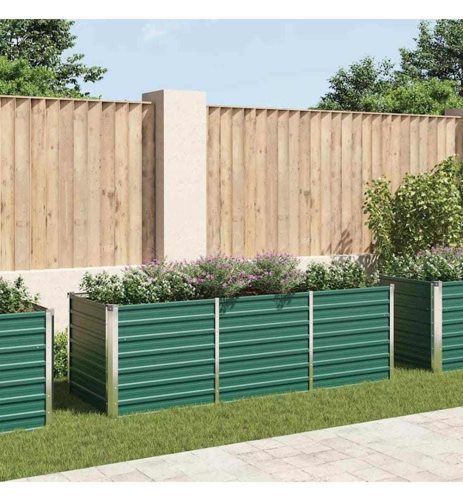 Garten-Hochbeet Verzinkter Stahl 240x80x77 cm Grün