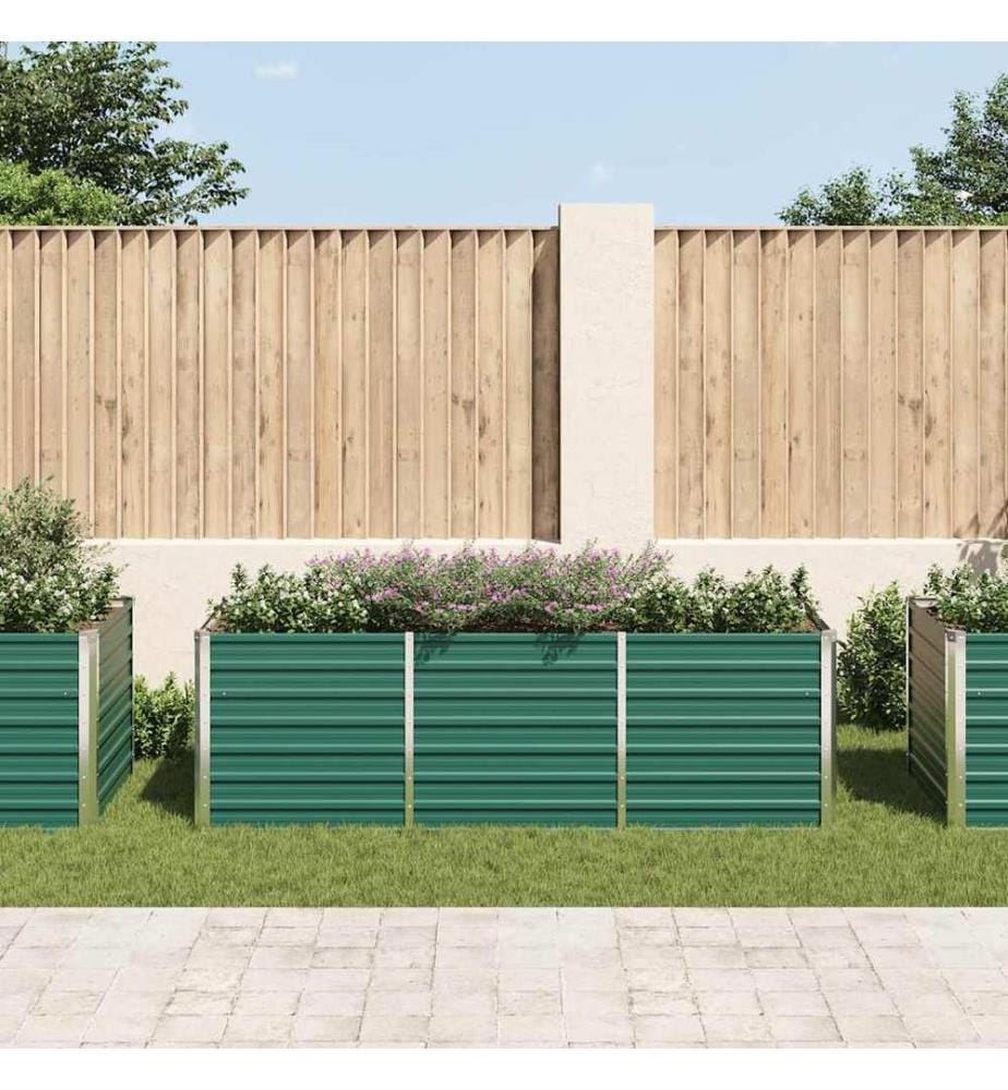 Garten-Hochbeet Verzinkter Stahl 240x80x77 cm Grün