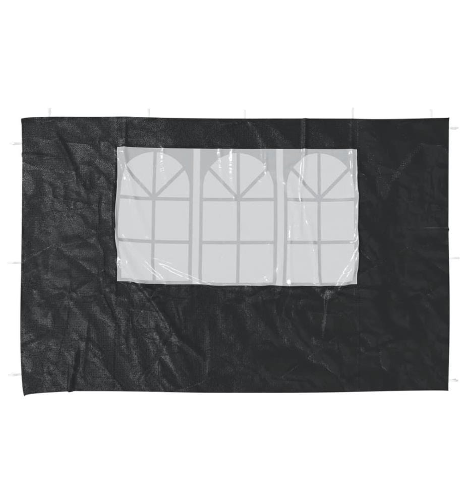 Paroi de tente de réception 2 pcs avec fenêtre PE Anthracite