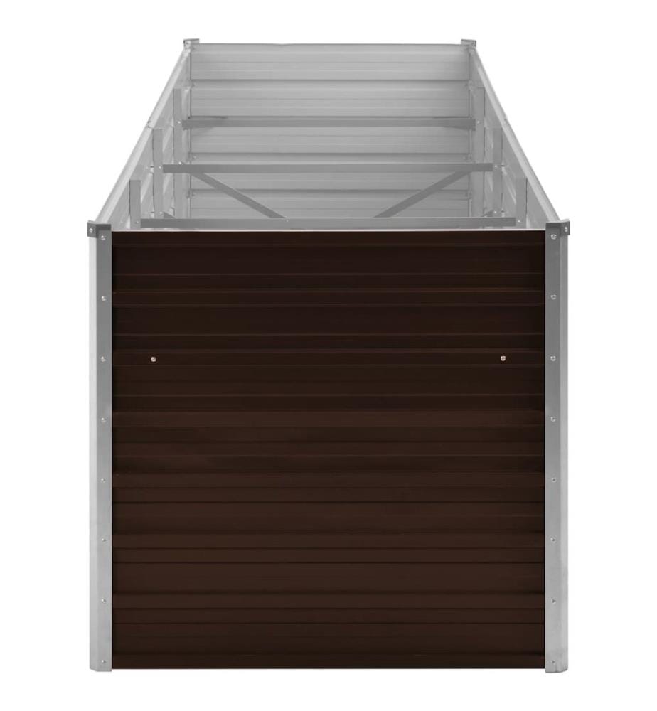 Garten-Hochbeet Braun 320 x 80 x 77 cm Verzinkter Stahl