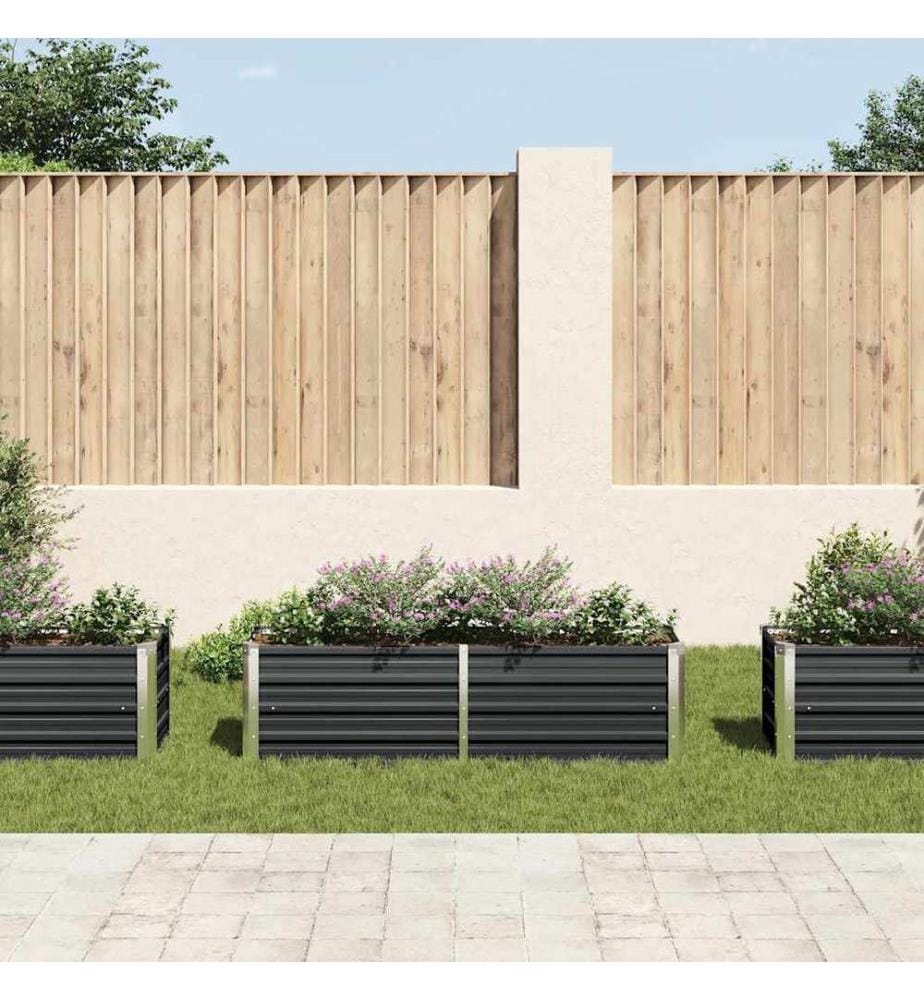Garten-Hochbeet Anthrazit 160 x 40 x 45 cm Verzinkter Stahl