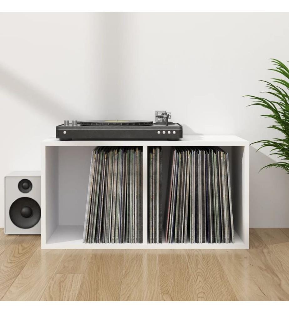 Schallplatten-Aufbewahrungsbox Weiss 71x34x36 cm Holzwerkstoff