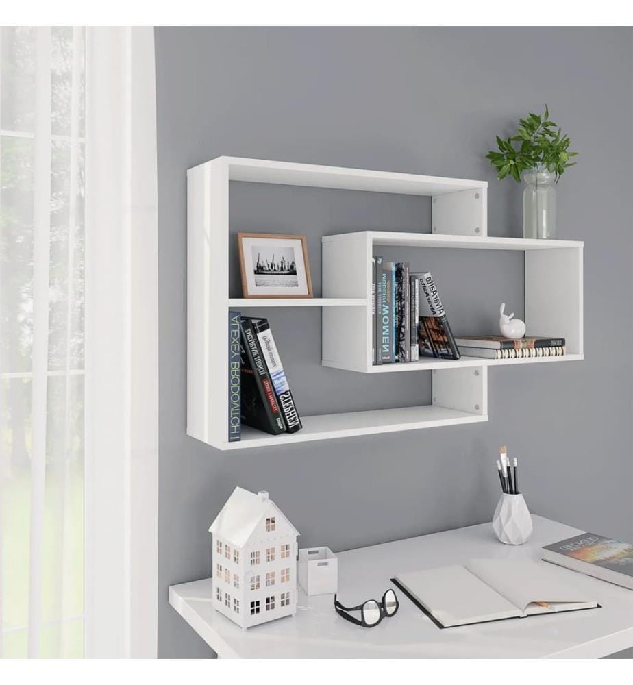 Wandregale Weiss 104x20x58,5 cm Holzwerkstoff