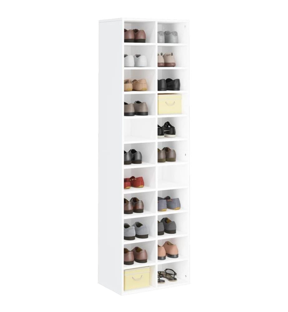 Schuhschrank Weiss 54x34x183 cm Holzwerkstoff