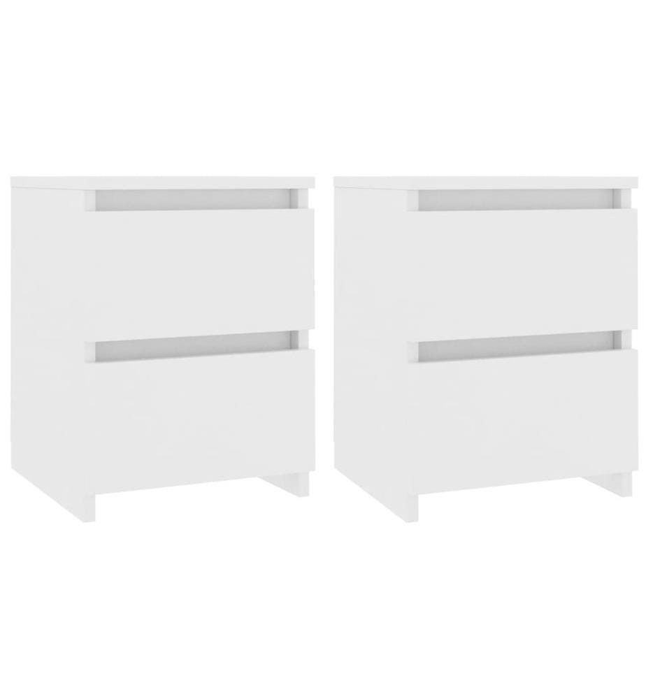 Nachttische 2 Stk. Weiss 30x30x40 cm Holzwerkstoff