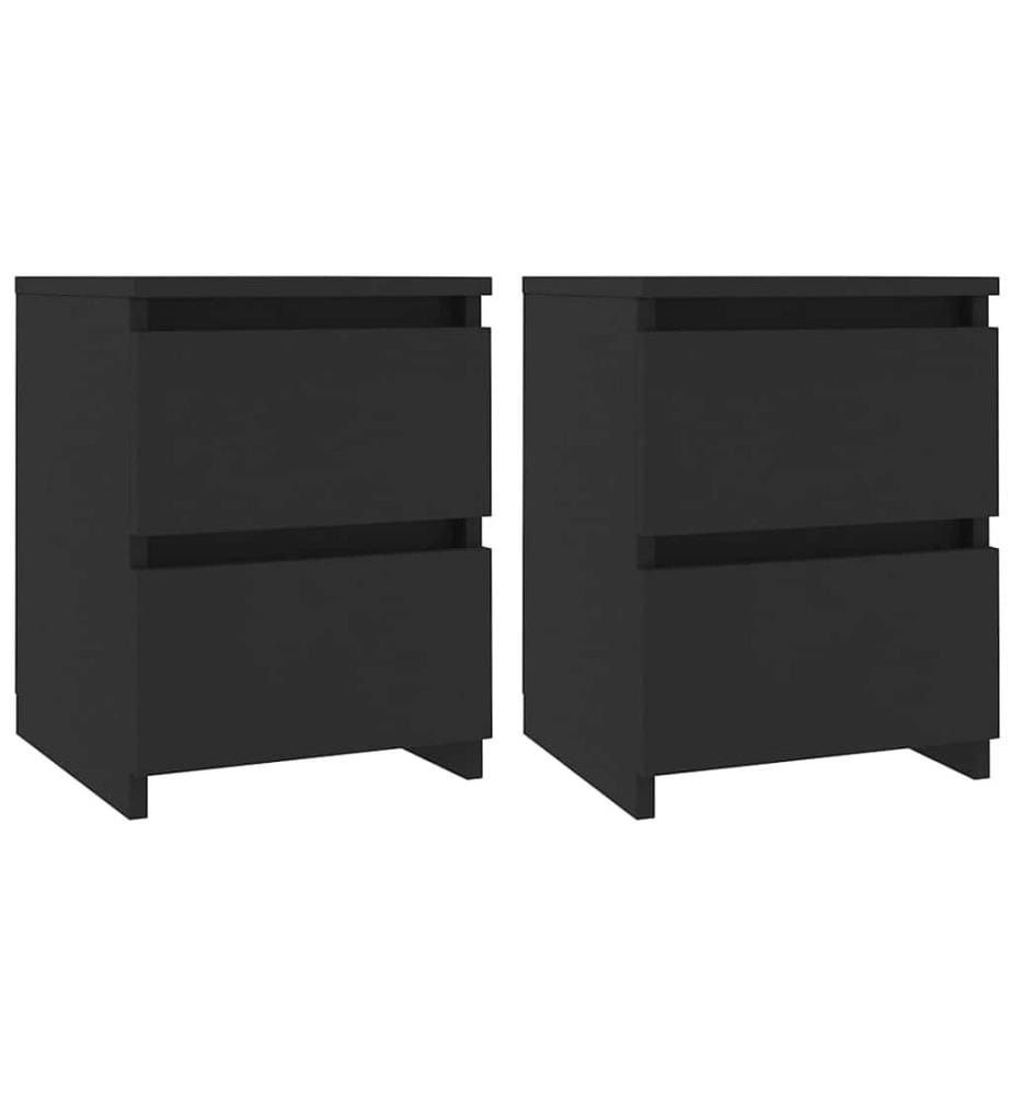 Nachttische 2 Stk. Schwarz 30×30×40 cm Holzwerkstoff