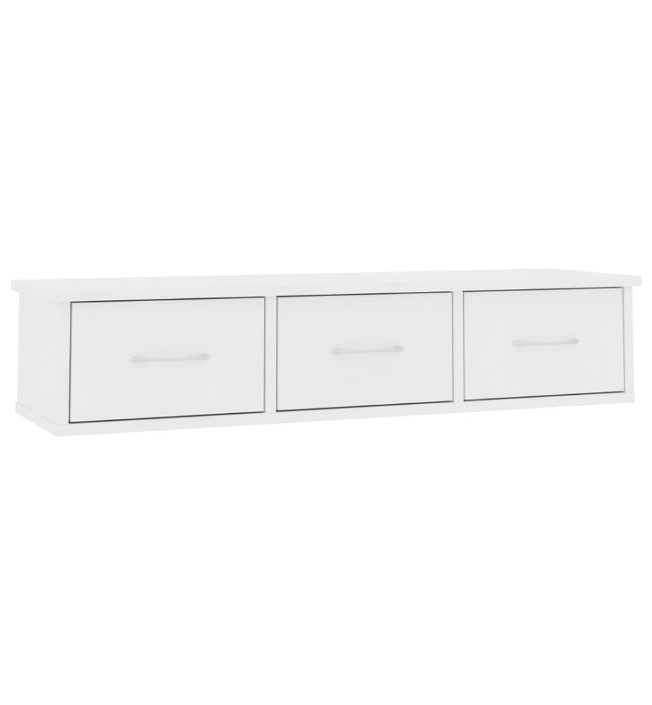 Wand-Schubladenregal Weiss 88x26x18,5 cm Holzwerkstoff