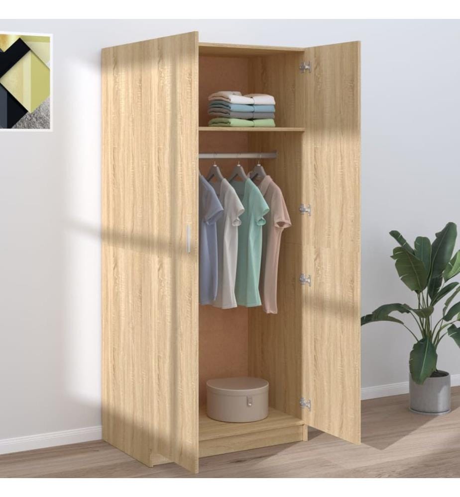Kleiderschrank Sonoma-Eiche 80x52x180 cm Holzwerkstoff