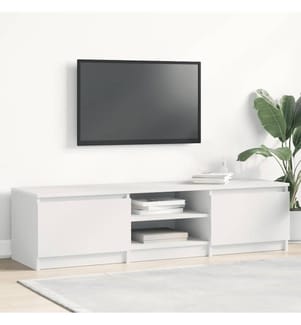 Meuble TV Blanc 140x40x35,5 cm Bois d'ingénierie