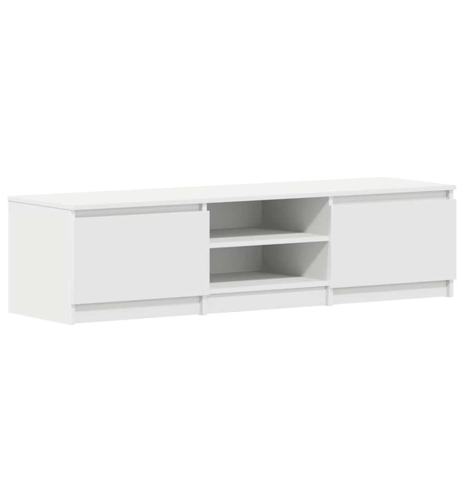 Meuble TV Blanc 140x40x35,5 cm Bois d'ingénierie