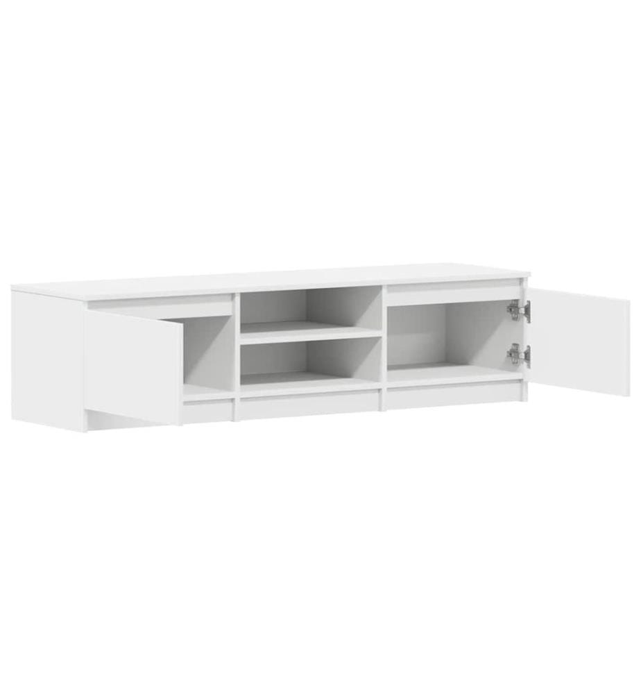 Meuble TV Blanc 140x40x35,5 cm Bois d'ingénierie