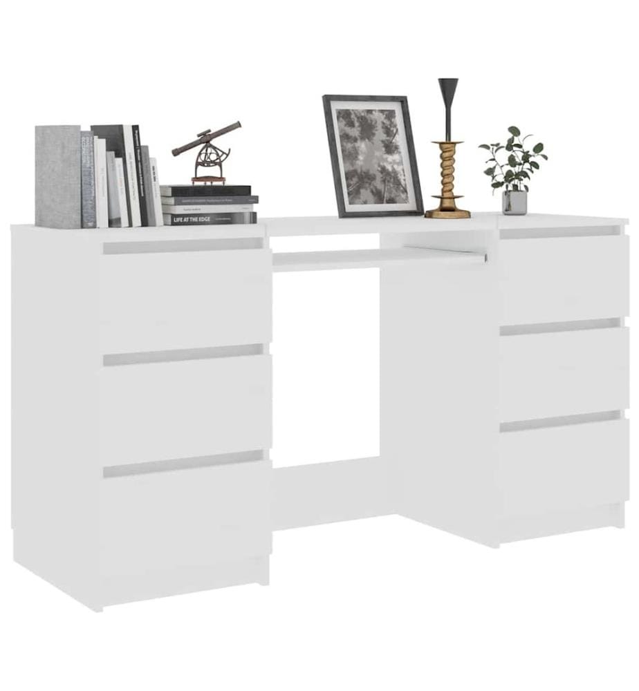 Bureau Blanc 140x50x77 cm Bois d'ingénierie