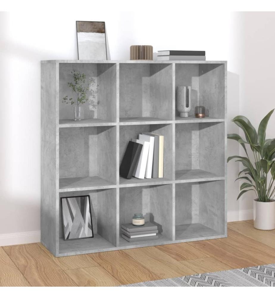 Bibliothèque gris béton 98x29x97,5 cm bois d'ingénierie