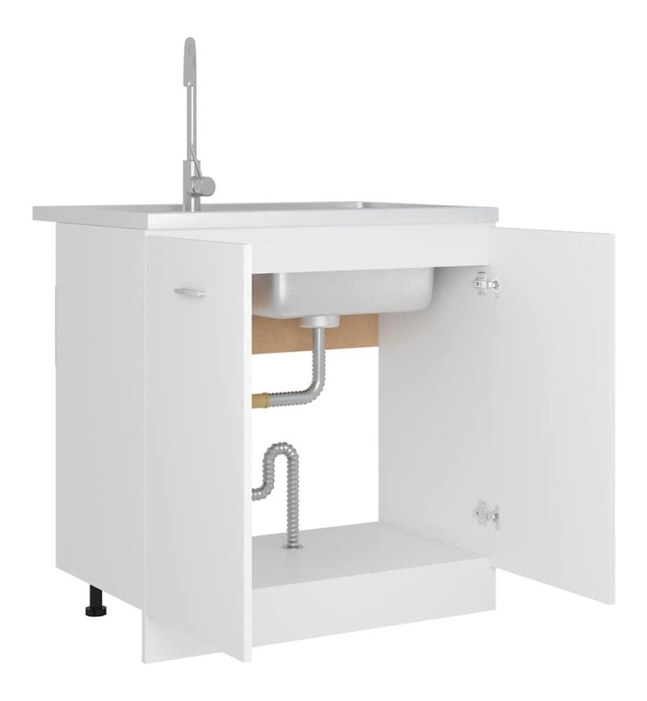 Spülenunterschrank Lyon Weiss 80x46x81,5 cm Holzwerkstoff