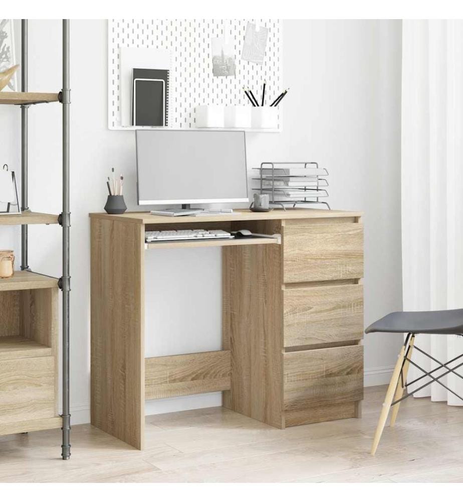 Bureau Chêne sonoma 90x45x76 cm Bois d'ingénierie
