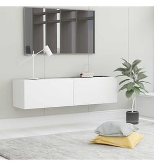 Meuble TV Blanc 120x30x30 cm Bois d'ingénierie
