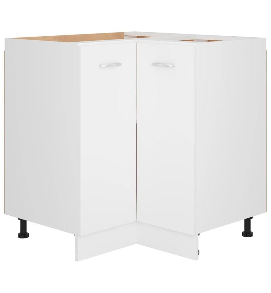 Armoire d'angle basse "Lyon" Blanc 75,5 x 75,5 x 81,5 cm Bois d'ingénierie