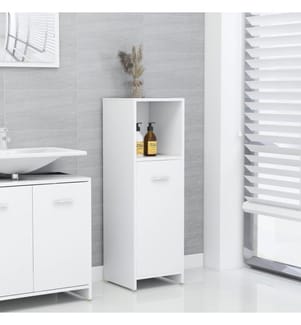 Armoire de salle de bain Blanc 30x30x95 cm Bois d'ingénierie