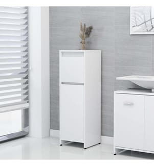 Armoire de salle de bain Blanc 30x30x95 cm Bois d'ingénierie