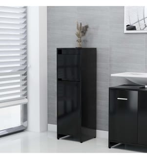 Armoire de salle de bain Noir 30x30x95 cm Bois d'ingénierie