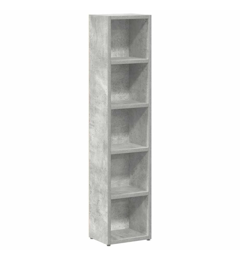 Armoires à CD 2 pcs Gris béton 21x16x93,5 cm Aggloméré