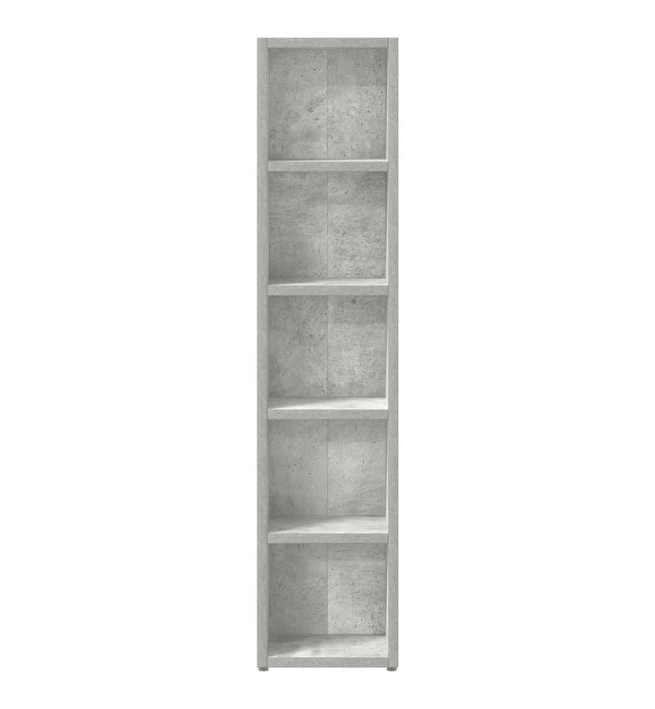 Armoires à CD 2 pcs Gris béton 21x16x93,5 cm Aggloméré