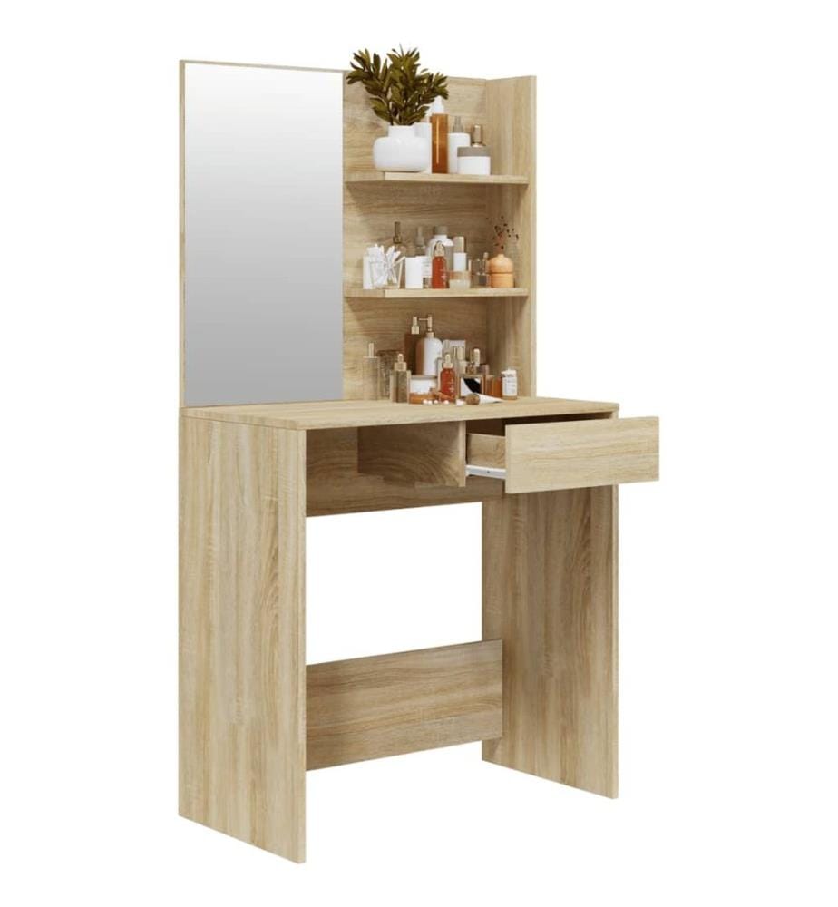 Schminktisch mit Spiegel Sonoma-Eiche 74,5x40x141 cm