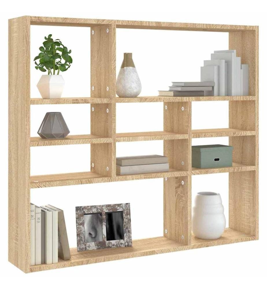 Wandregal Sonoma-Eiche 90x16x78 cm Holzwerkstoff