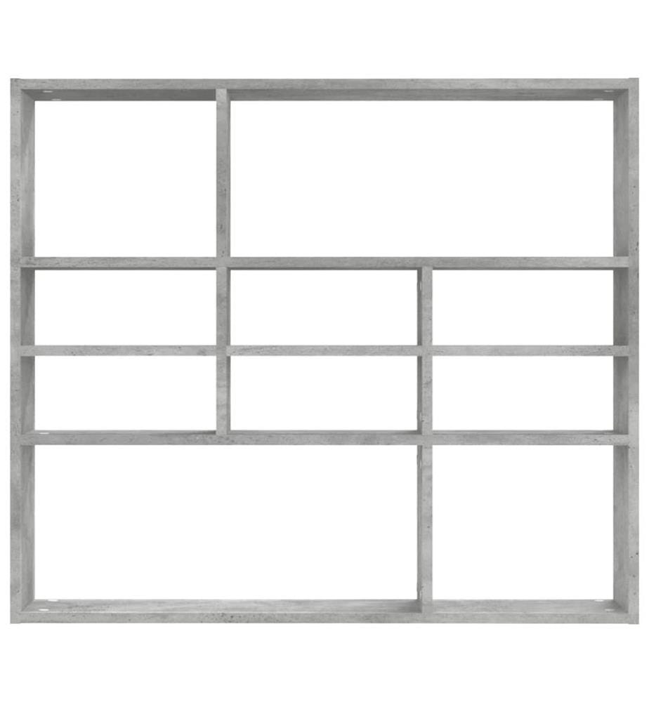 Wandregal Betongrau 90x16x78 cm Holzwerkstoff