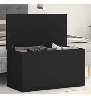 Aufbewahrungstruhe Schwarz 84x42x46 cm Holzwerkstoff