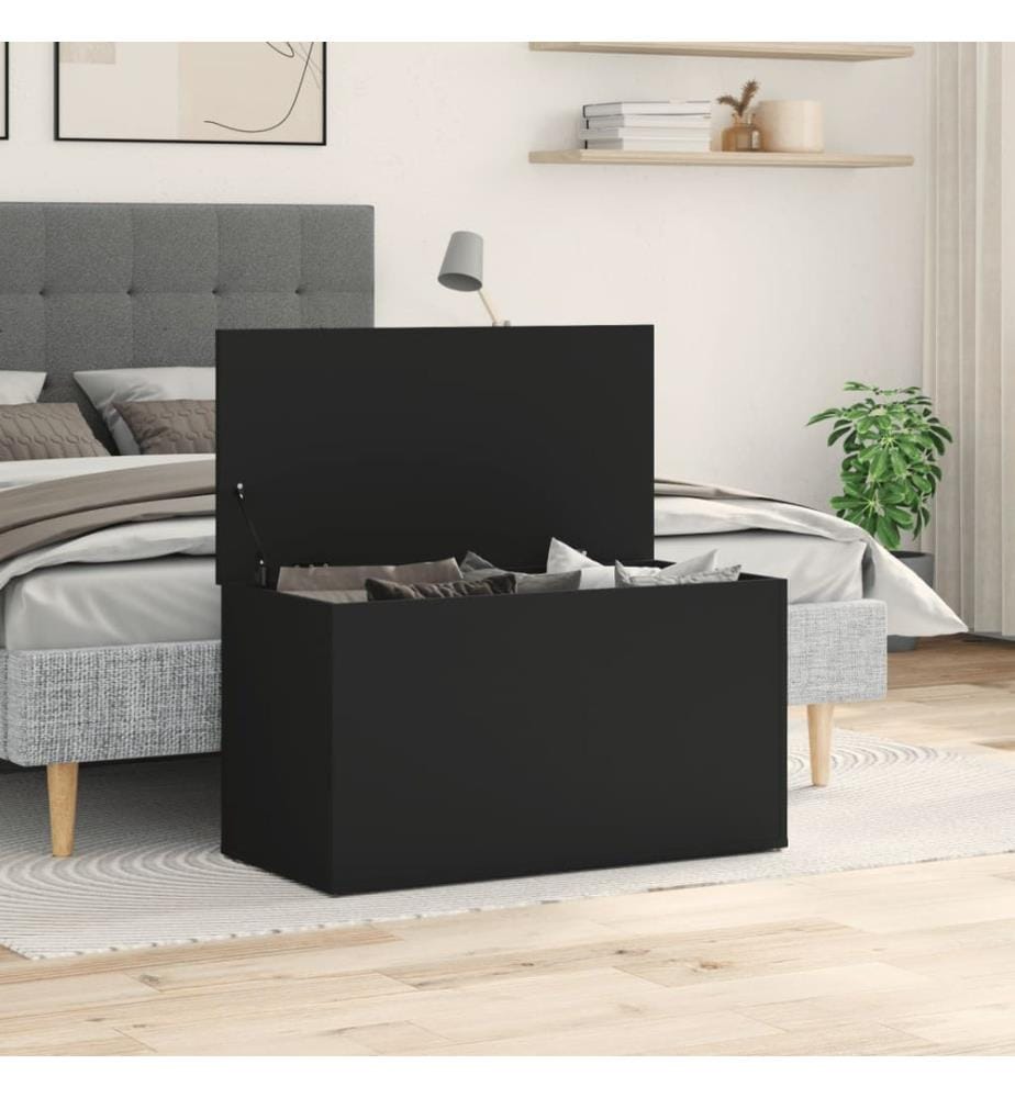 Aufbewahrungstruhe Schwarz 84x42x46 cm Holzwerkstoff