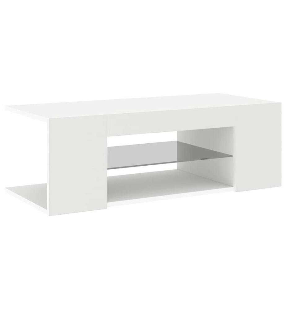 TV-Schrank mit LED-Leuchten Weiss 90x39x30 cm