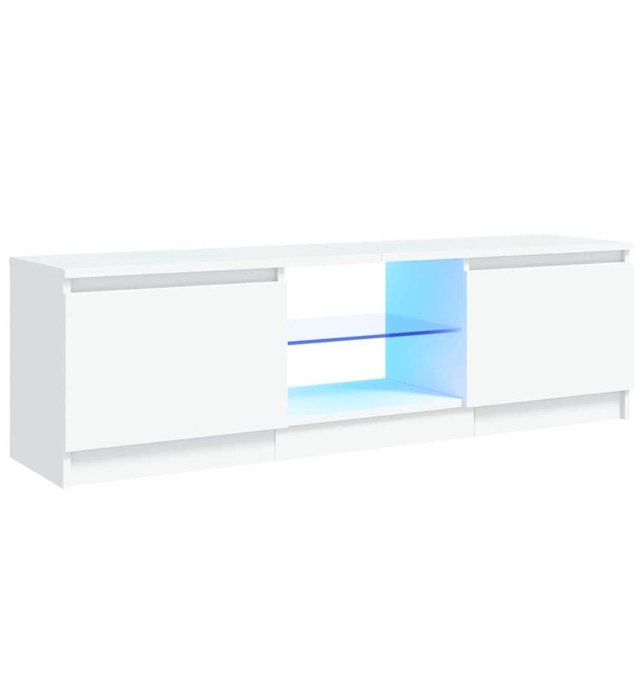 TV-Schrank mit LED-Leuchten Weiss 120x30x36 cm