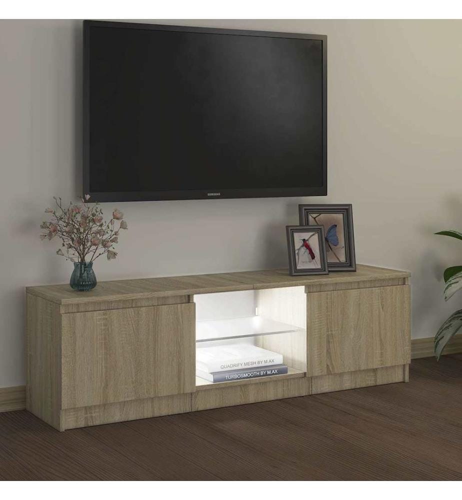 TV-Schrank mit LED-Leuchten Sonoma-Eiche 120x30x36 cm