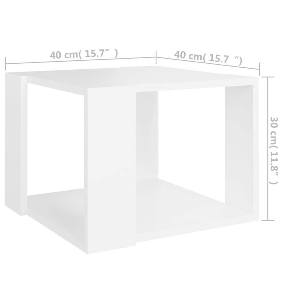 Table basse Blanc 40x40x30 cm Bois d'ingénierie