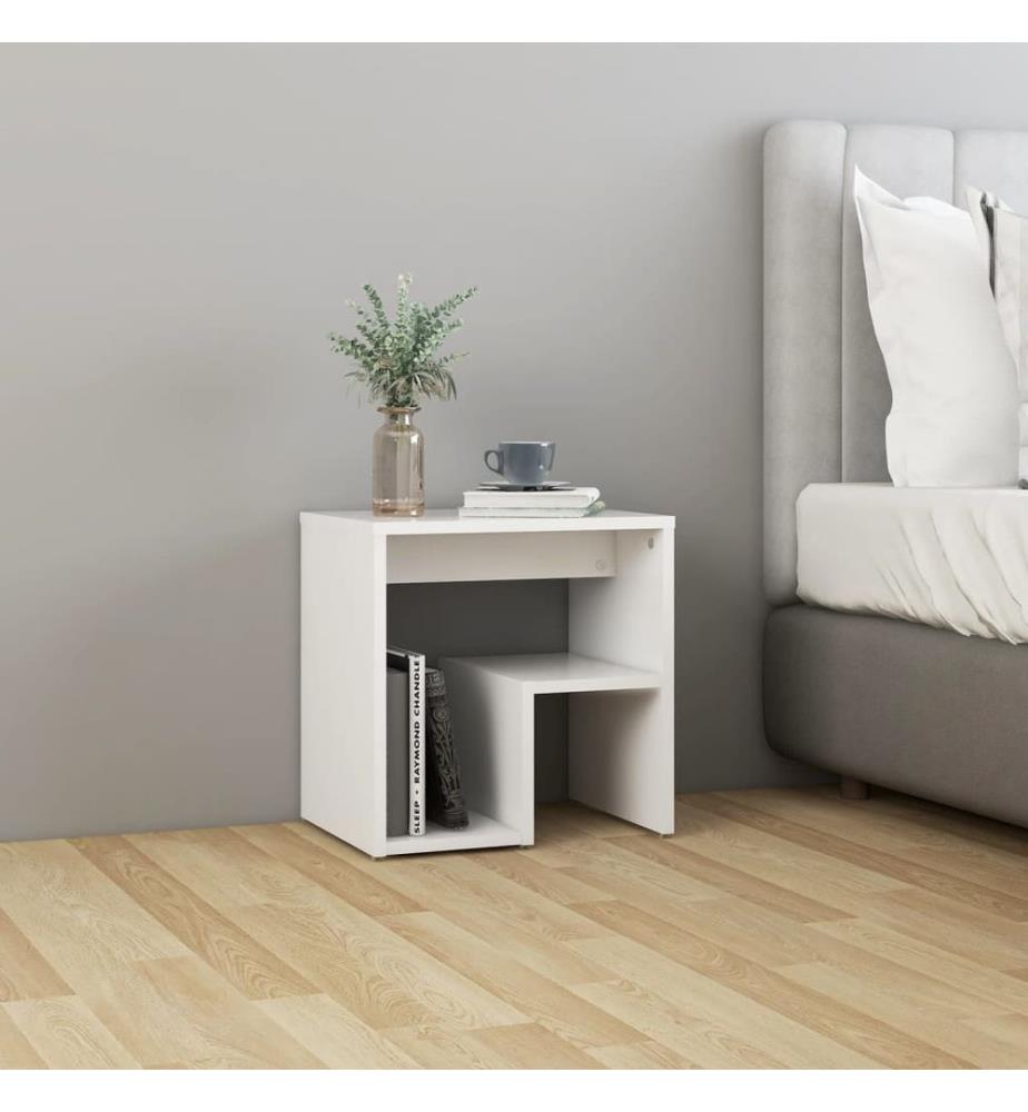 Nachttisch Weiss 40x30x40 cm Holzwerkstoff