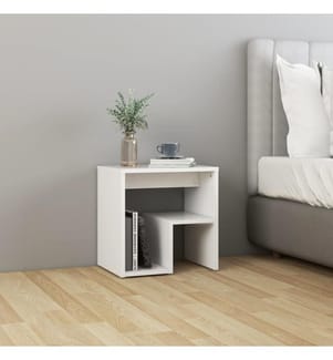 Nachttisch Weiss 40x30x40 cm Holzwerkstoff